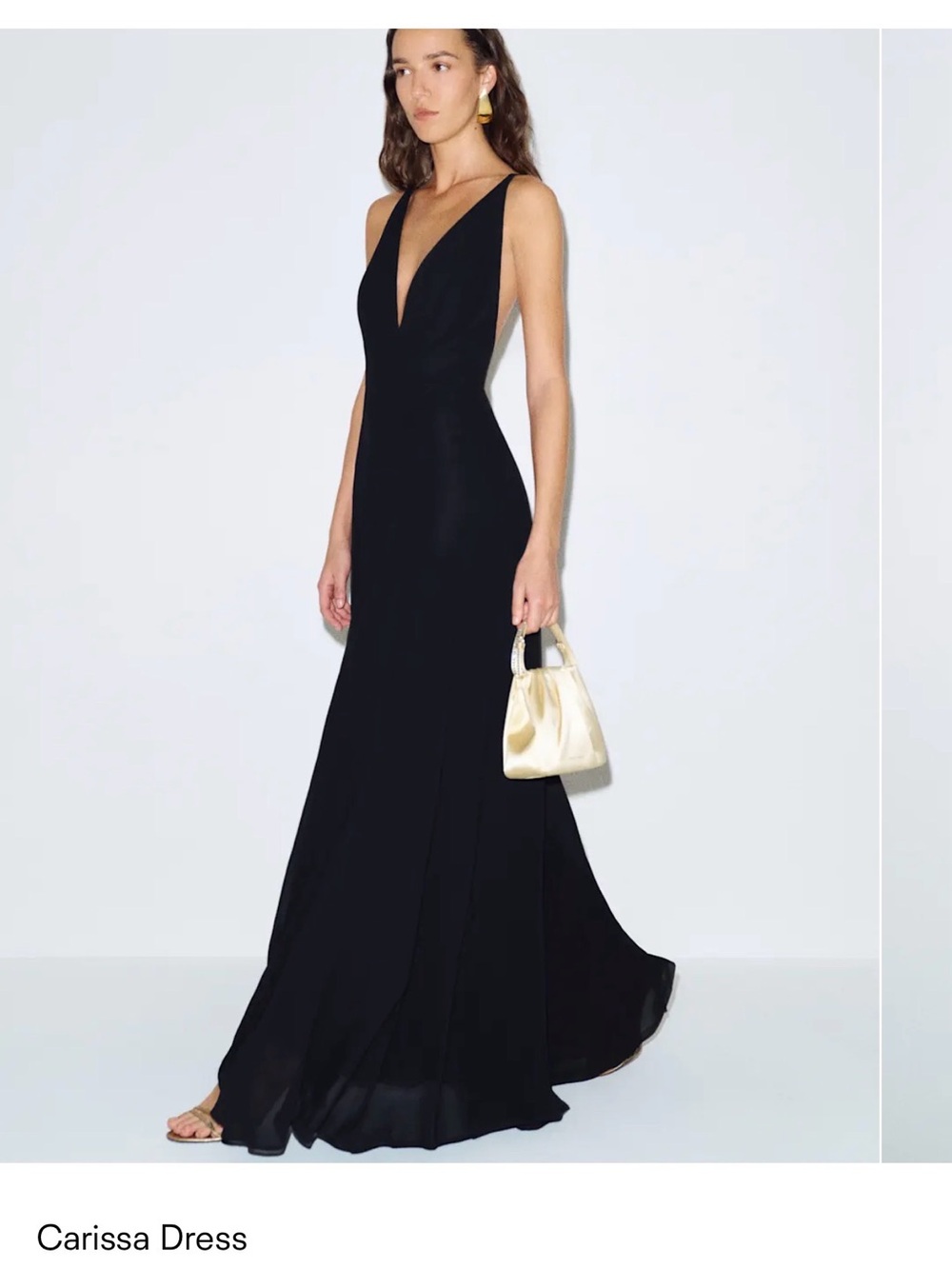 Reformation Carissa Black V-Neck Gown size 4